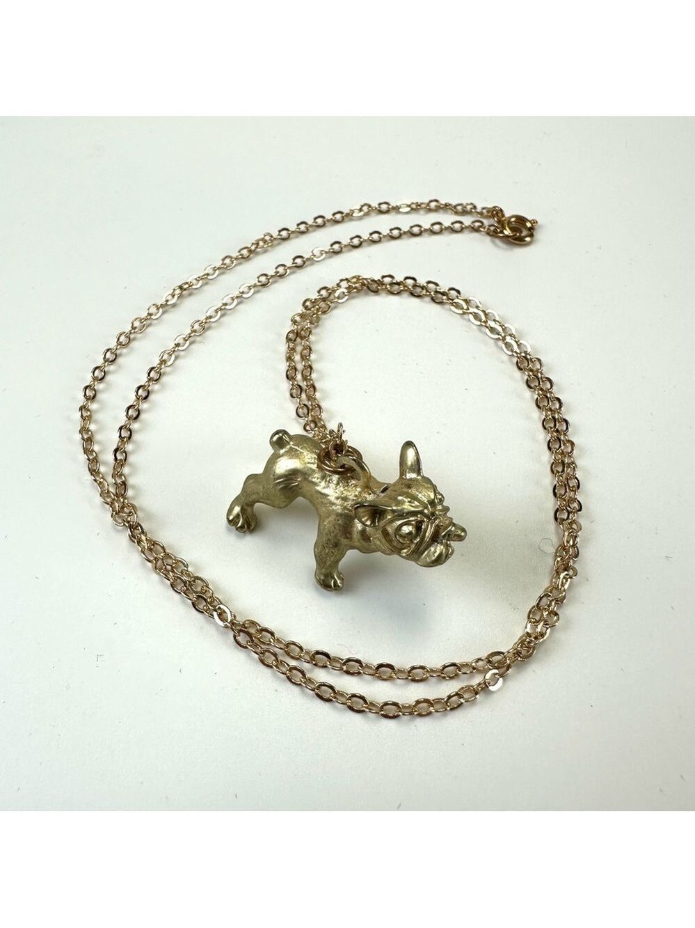 French Bulldog NEW pendant on chain necklace goldtone